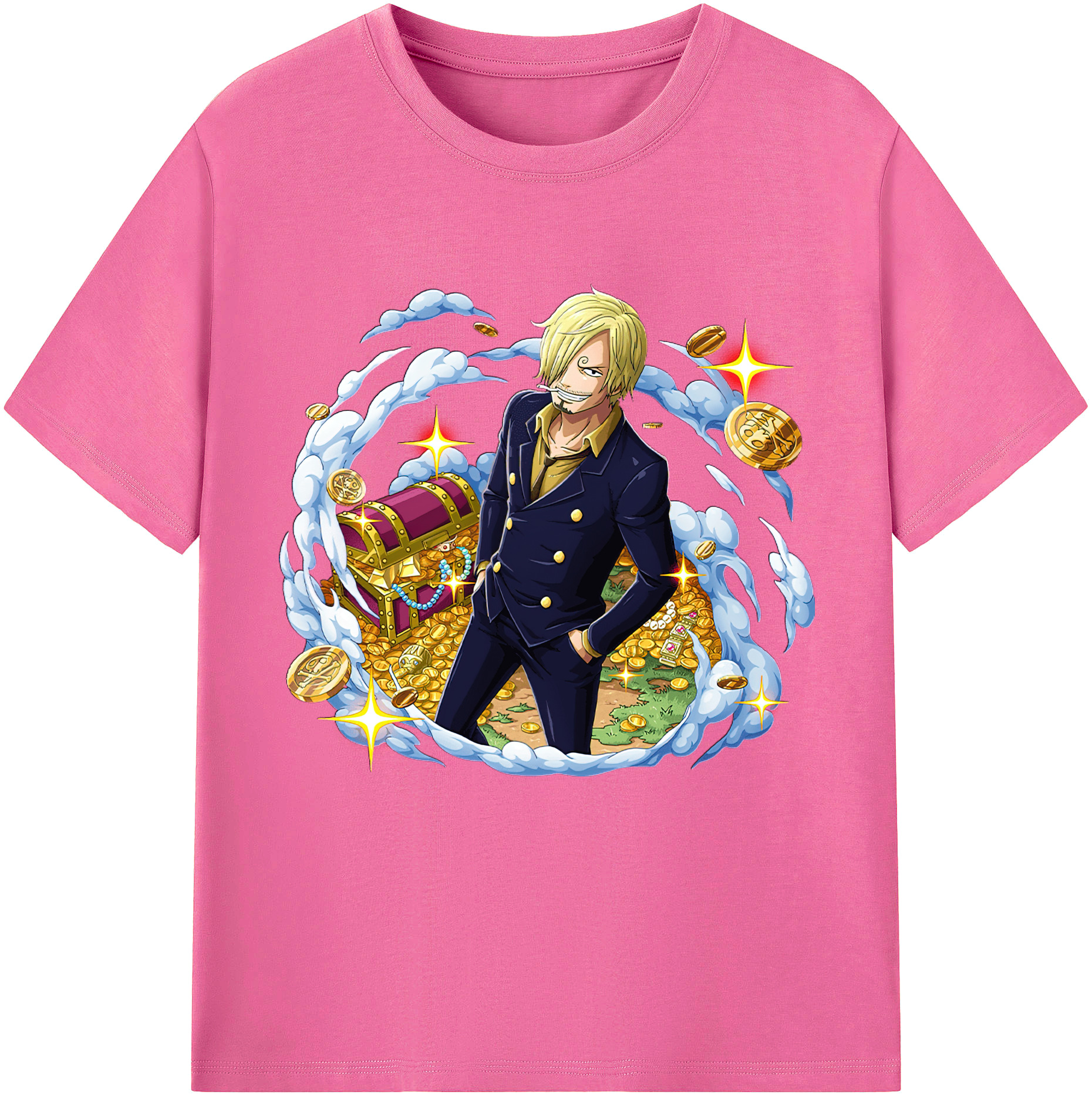 （画像用） ワンピース サンジ ONE PIECE Sanji レディースカジュアルプリントTシャツ（綿100％）